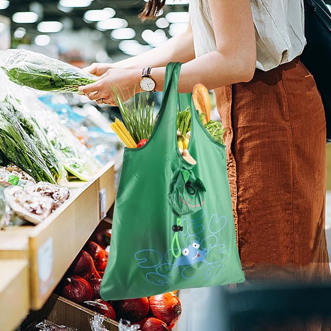 20Pack Reusable Shopping Bags Bulk Foldable Portable Reusable Grocery Bags | Lightweight Polyester Grocery Shopping Tote Bag,Reusable Grocery Bags Foldable Machine Washable Shopping Bags(Animal) - Image 2