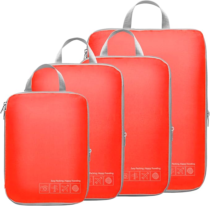 Cambond Compression Packing Cubes for Travel - Luggage Suitcase Organizer | Compression Zip Design for Space-saving, Expandable, Lightweight, Keep Clothes Sorted, Luggage Space Tidy, Carry on Pack Fast by Cambond