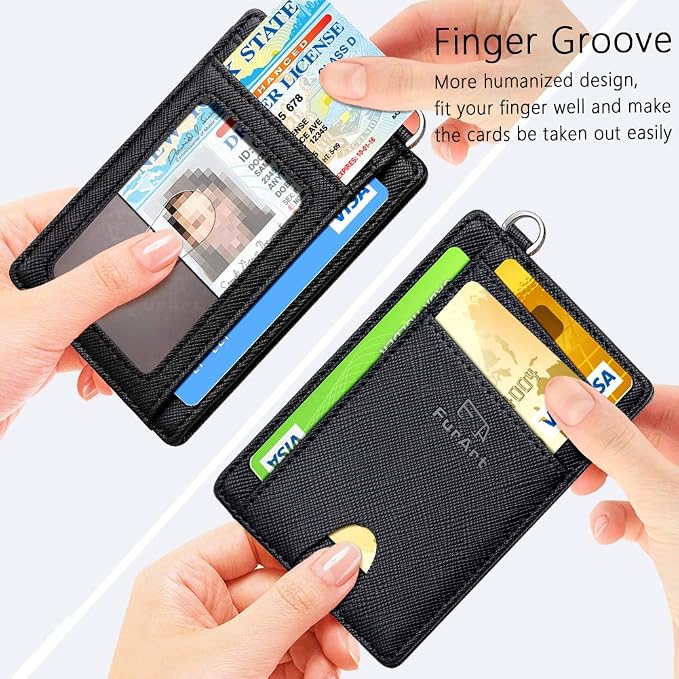 FurArt Slim Minimalist Wallet RFID Credit Card Holder for Men | slim minimalist compact rfid id window thin - Image 3