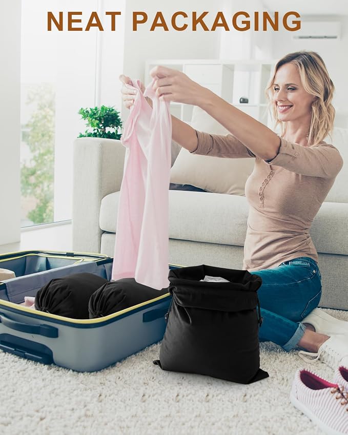 4 Pcs Shoe Bags for Travel, Dust Velvet Bags, Black Beauty, 17.3x12.6 Inch | Washable & Reusable Travel Shoe Bags, Dustproof Shoe Bags with Drawstring Closure, Suitable for Travel, Home Storage - Image 5