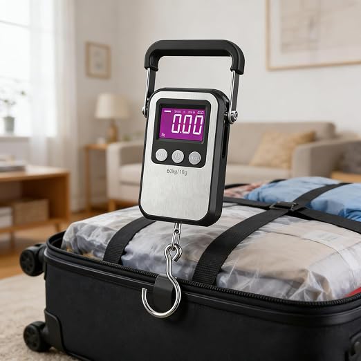 Luggage Scales 132lb Portable Digital Hanging 60kg Fishing Scale, 2 AAA Batteries (Not Included) - Image 3