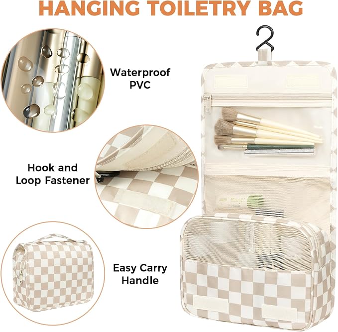 BAGAIL 9 Set Packing Cubes with Packing List Luggage Packing Organizers for Travel Accessories (Khaki checkered) - Image 6