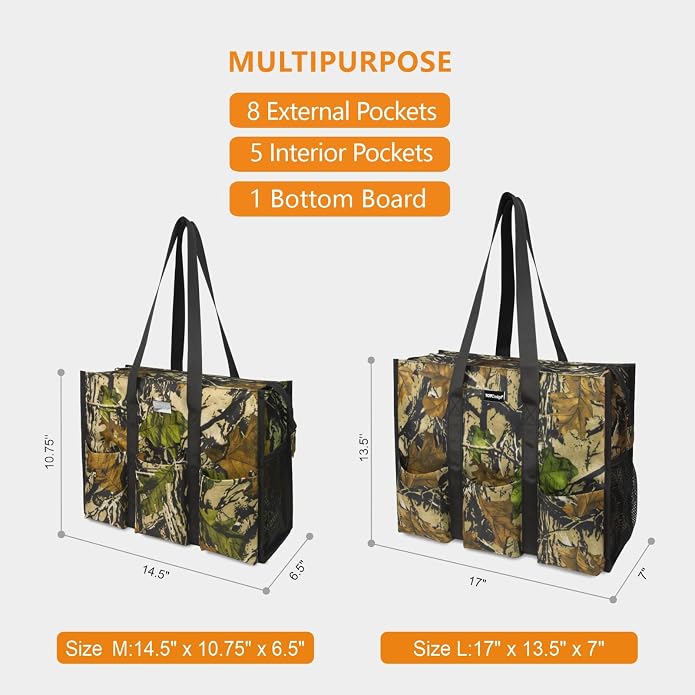TOPDesign Utility Water Resistant Tote Bag with 13 Pockets, Top Zipper Closure & Thick Bottom Support, for Working Women - Image 2
