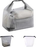 Cosmetic storage bag with dry and wet separation, wash bag, hand-held bag, portable storage bag, simple style,suitable for travel, fitness, swimming, outdoor rafting (White+Gray, Carry-On 20-Inch) by Unknown