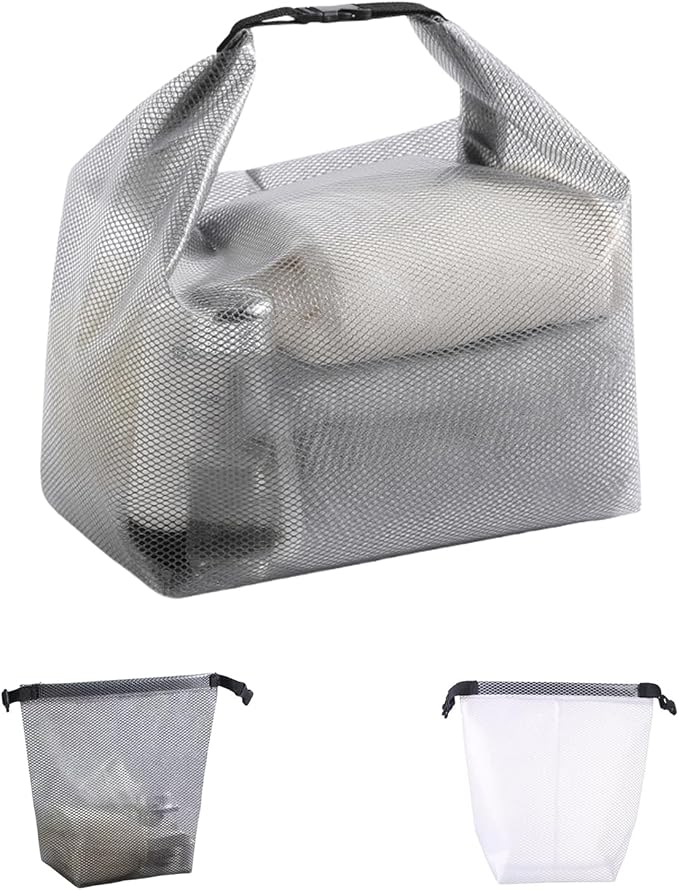 Cosmetic storage bag with dry and wet separation, wash bag, hand-held bag, portable storage bag, simple style,suitable for travel, fitness, swimming, outdoor rafting (White+Gray, Carry-On 20-Inch) by Unknown