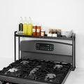 Bumusty Adjustable Stove Top Shelf, 4-Level Spice Rack, Black | Adjustable width and height use vertical space to keep spices organized above stoves or on kitchen counters by BUMUSTY