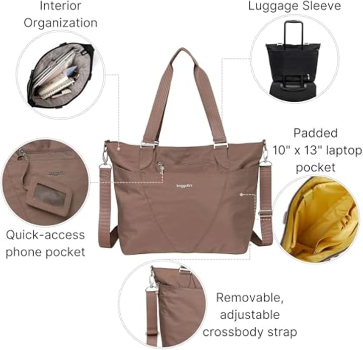 Baggallini Avenue Tote - 12x18 Laptop Tote Bag for Women - Lightweight Work Travel Carry On Bag - Image 5