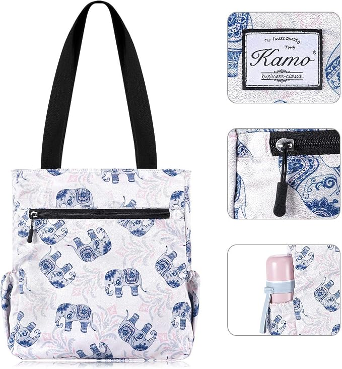 KAMO Floral Tote Bag - Waterproof Lightweight Handbags Travel Shoulder Bag for Hiking Yoga Gym Swimming Travel Beach - Image 4