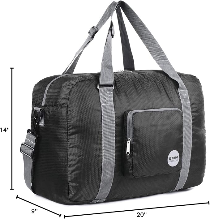 WANDF Foldable Personal Item Bag, Carry on Travel Duffle Bag | Frontier Airline Underseat Fit, 18x14x8 inches, Weekend Overnight Trips, Packable - Image 10