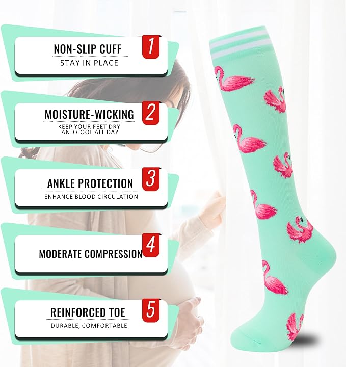 fenglaoda Compression Socks for Women Men 3 Pairs Graduated Compression Support Circulation Socks for Nurses - Image 4