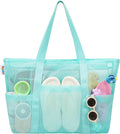 Tagitary Mesh Beach Bag with Zipper Large Beach Tote Waterproof Sandproof with 8 Pockets for Toys Pool Bag Beach Accessories by Tagitary