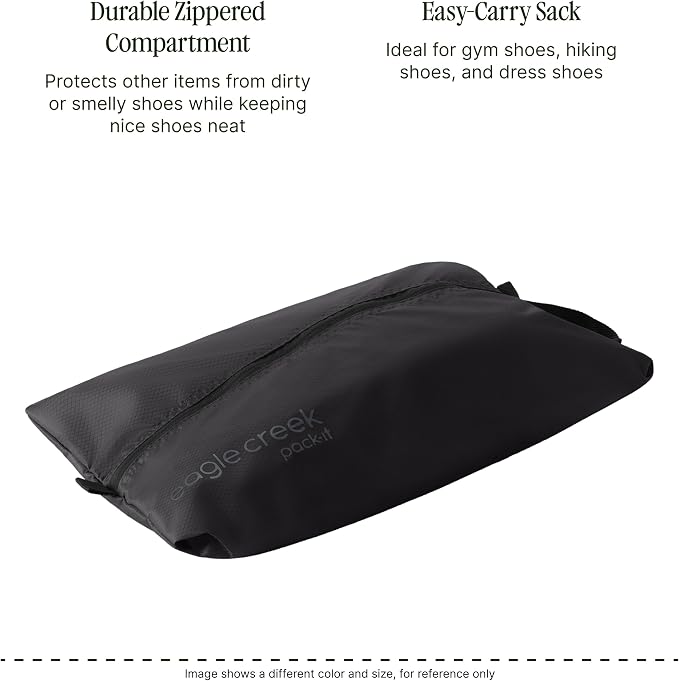Eagle Creek Pack-It Reveal Shoe Sack - Breathable Shoe Storage Sack for Optimizing Luggage Space - Quick-Drying Material - Lightweight - Translucent Fabric - Washable - Ventilate - Image 4