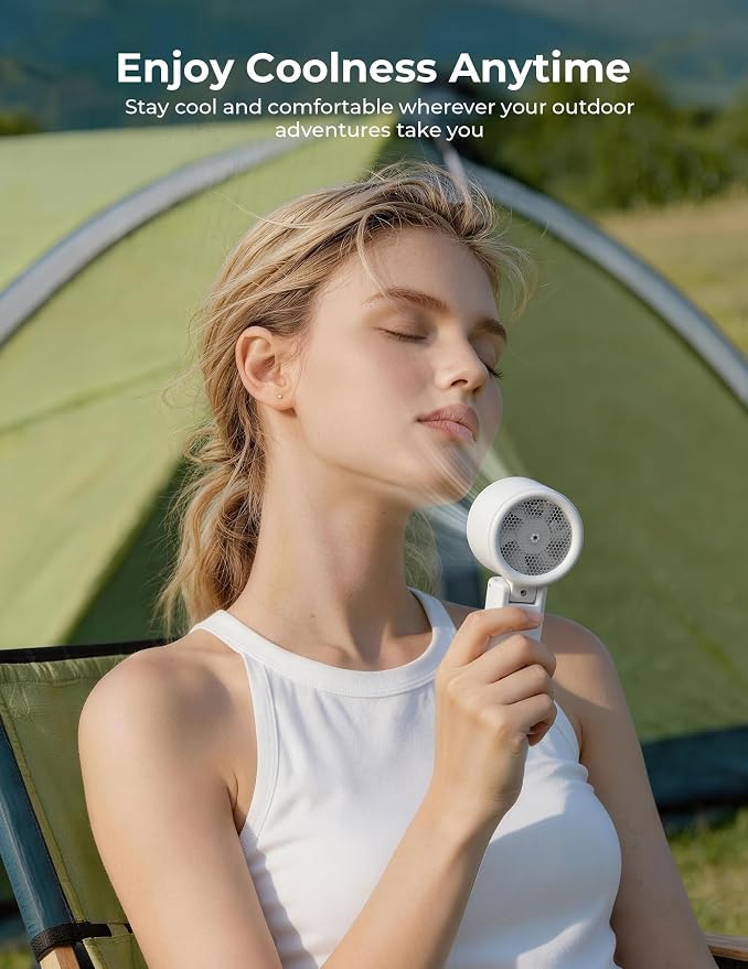 Portable Handheld Turbo Fan with Ice Cooling, 100 Levels Stepless Speed, 15H Long Battery Life, 10500RPM Turbo Fan Rechargeable Personal Mini Fan for Travel, Outdoor, Makeup - Image 5