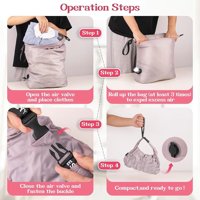 Travel Laundry Bag, Waterproof Compression Bags for Dirty Clothes | Moisture-resistant Vacuum Storage Bag, Space-Saving Laundry Storage Organizer for Cruise, Swimming, Gym - Image 5