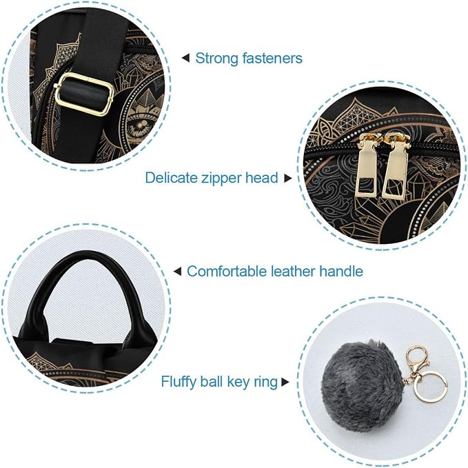 ALAZA Boho Crescent Moon Dreamcatcher Backpack Purse for Women Anti Theft Fashion Back Pack Shoulder Bag - Image 6