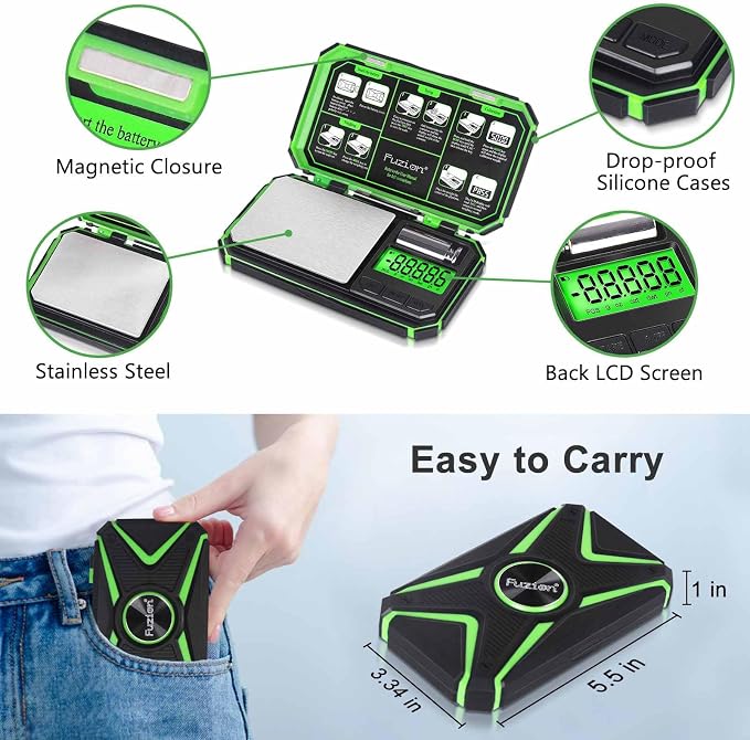 Fuzion Digital Gram Scale, TU-X 200g/0.01g Pocket Herb Scale with 6 Units for Personal Hobbies, Small Scale .01 Gram Accuracy Measuring Jewelry, Food, Powder - Image 2