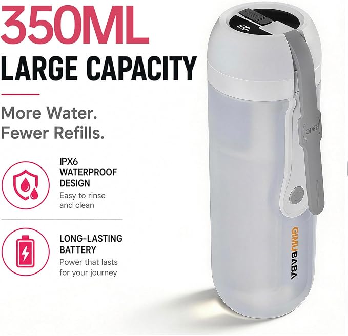 Portable Electric Bidet for Travel with 180° Adjustable Nozzle, Strong Water Pressure- Handheld Rechargeable USB-C Bidet,350ml IPX6 Waterproof Personal Hygiene Cleaner for Postpartum Women, Camping - Image 6