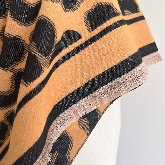 WaJuemy Winter Scarf for Women Dressy Evening Pashmina Shawl Wraps Open Front Poncho Blanket Fashion Travel Shawls Cape Wrap - Image 4