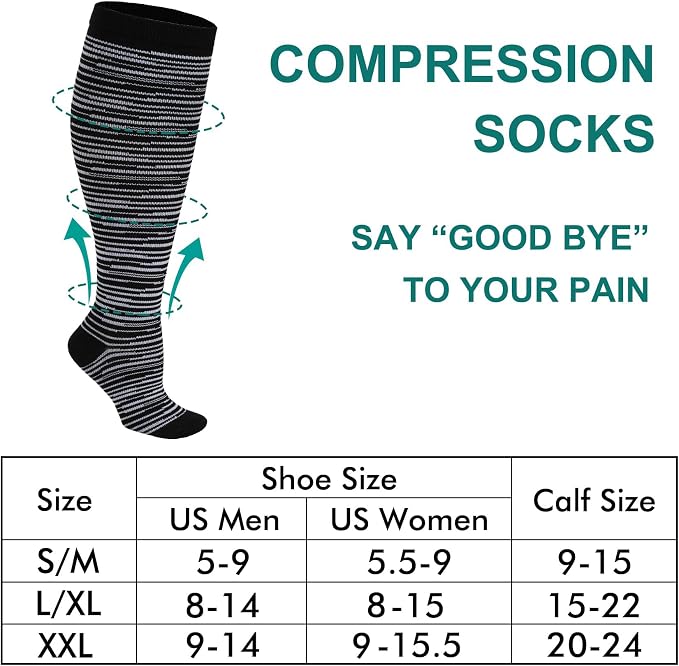 7 Pairs Copper Compression Socks for Men Women 20-30 mmHg Knee High Socks | S/M to XXL Fit, Copper Fiber, Graduated Compression, Circulation Support, Moisture Wicking, Tired Legs & Swelling Relief - Image 4