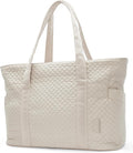 BAGSMART Crush Tote Bag for Women, 20L Puffer Work Tote with Zipper, Travel Essentials Quilted Nurse Hospital Bag by BAGSMART