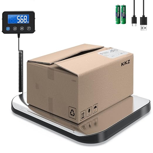 KKZ Shipping Scale, 440 LB Heavy Duty Postal Scale for Packages | Large Mailing Scale, for Postage, Industrial, Small Business, Laundry, Warehouse, Stainless Steel by KKZisnotjustaboutweighing