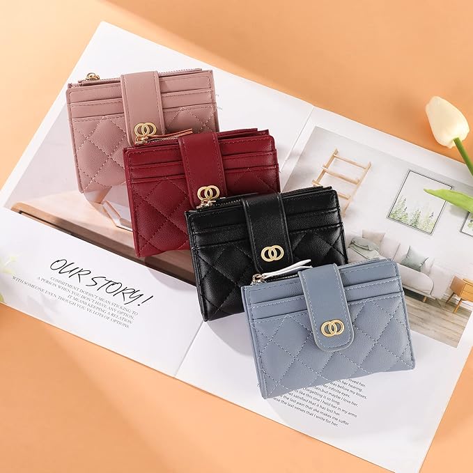 GAEKEAO Small Wallet for Women Slim Bifold Leather Credit Card Holder Wallets Zipper Pocket Coin Purse with ID Window - Image 6