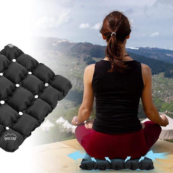 Inflatable Seat Cushion Lightweight Airplane Seat Cushion | Stadium Seat Travel Cushion for Climbing Hiking Office Airplane - Image 4