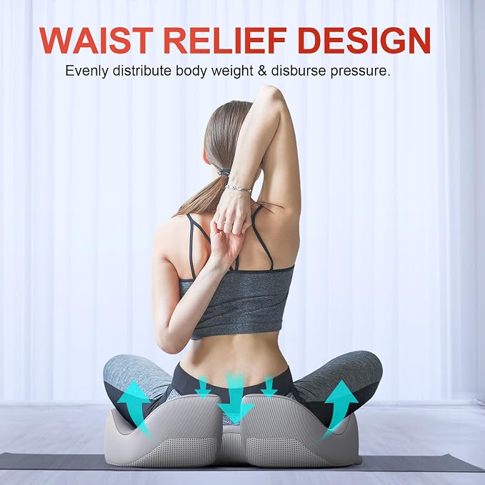 Benazcap X-Large Cooling Memory Foam Seat Cushion, Sciatica Pain Relief | Cool breathable cover, ergonomic cushion for long sitting. Eases sciatica & tailbone pain for office and gaming chairs - Image 7