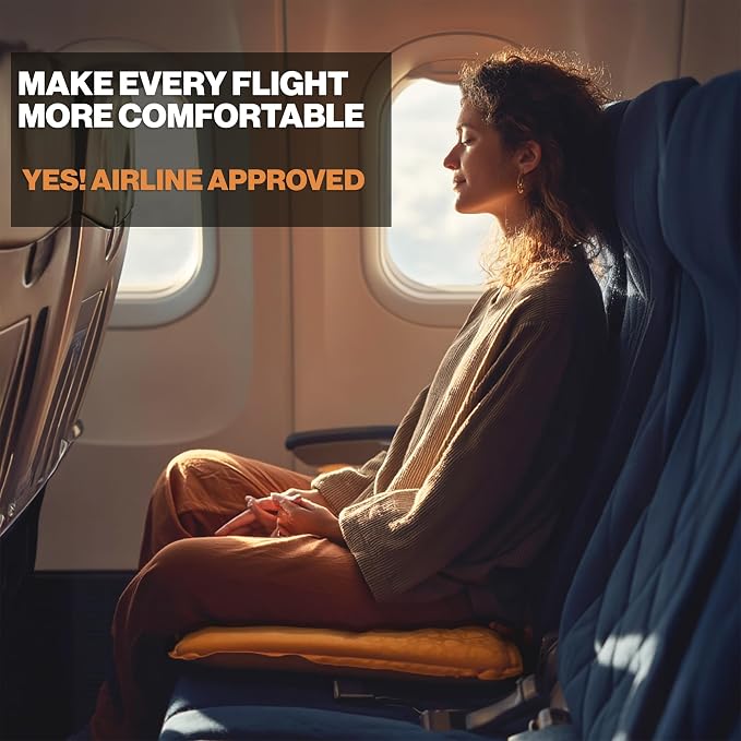 Whispering Winds Inflatable Seat Cushion | Comfortable & Packable Blow-up Foam Pad for Airplane Travel, Stadium Outdoors, Camping, Car & More - Image 2