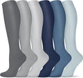 5/6 Pairs Graduated Compression Socks for Women&Men 20-30mmhg Knee High Socks Travel Hiking Running Stocking by HiClasmix
