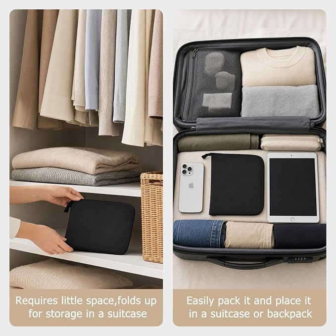 Foldable Travel Bag for Women, Expendable Compact Personal Item Tote Bag | 32L Lightweight Packable Folding Compact Weekender Bag, Nylon Travel Duffel Bag with Luggage Sleeve for Airplane Travel Gym - Image 5