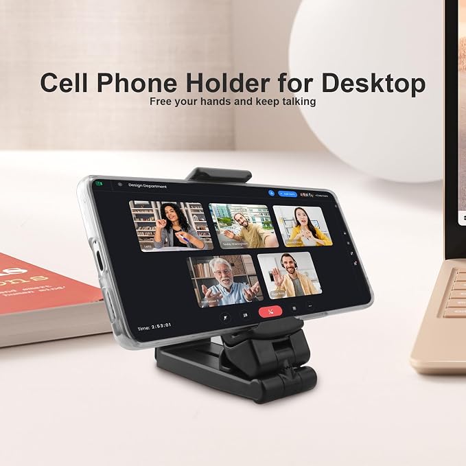 Airplane Phone Holder Hands Free Compact Travel Phone Mount with 360 Degree Rotation Universal Travel Essentials Ideal for Airplane, Table, Tray - Image 2