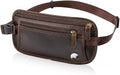 Polare Leather Money Belt Hidden Passport Holder Travel Pouch, AirTag Slot | Full Grain Cowhide Leather, RFID Protection, Travel Passport Wallet, Slim Undercover Waist Bag by polareoriginal