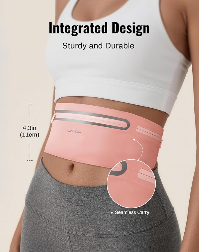 Running Belt for Women & Men-Ultra Light Slim Running Belts | Water-Resistant Phone Holder, 6 Pockets, Adjustable Waist Strap & Reflective Safety for Running, Hiking & Fitness - Image 2