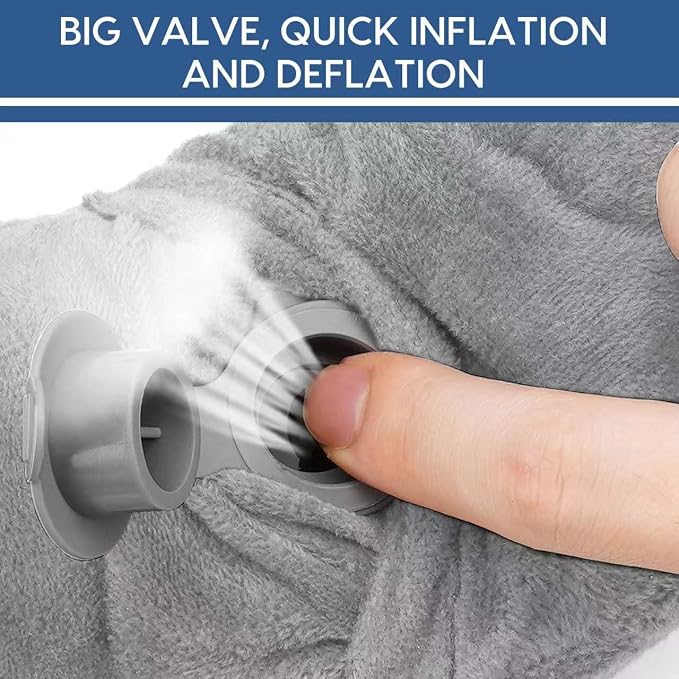 Inflatable Travel Pillow for Airplane Inflatable Neck Pillow for Traveling with Soft Velvet Washable Cover for Sleeping, Airplane,Train, Car, Office, Contoured Eye Masks, Earplugs - Image 4