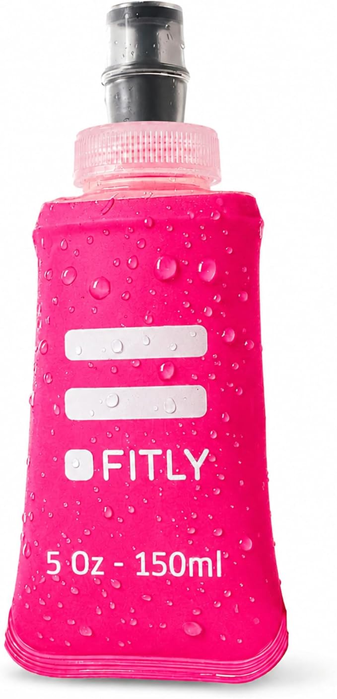 FITLY Soft Flask - Shrink As You Drink Soft Water Bottle for Hydration Pack - Folding Water Bottle Ideal for Running, Hiking, Cycling, Climbing & Rigorous Activity by FITLY