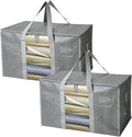 BALEINE 2-Pack Oversized Moving Bags with Reinforced Handles, Heavy-Duty Storage Tote Moving Supplies for Packaging, Camping (Gray w/Window, 2-Pack) by BALEINE