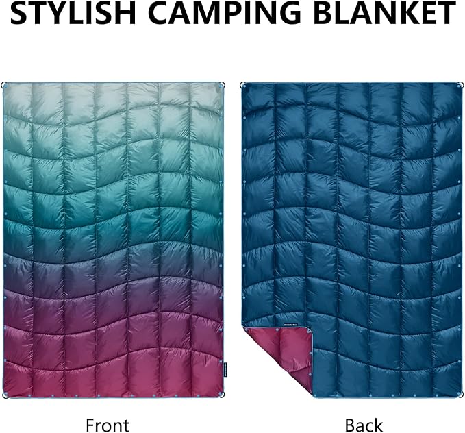 Camping Blanket, Puffy Blanket Lightweight Windproof Water Resistant for Outdoors,Hiking, Backpacking,Beach,Car,Picnic,Stadium - Image 2