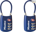 Master Lock TSA Approved Combination Luggage Lock, Blue 2-Pack 4688BLUEC2 | TSA Accepted Set Your Own Combination Luggage Lock For Suitcases, Backpacks, Travel, Airport Security, 3-Digit Lock by Unknown