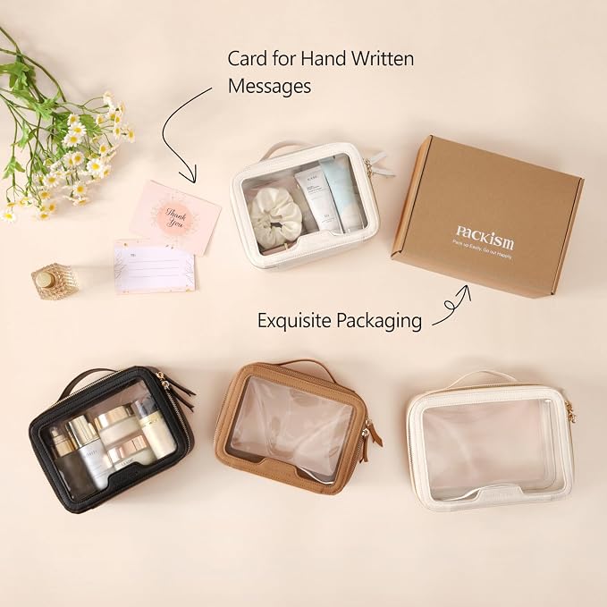 Clear Makeup Bag Foldable - TSA Approved Toiletry Bag for Travel | Metal Zipper, Reinforced Seam, Water Resistant, Medium for Carry-on, Large for Checked Luggage, for Car Storage Organizer - Image 3