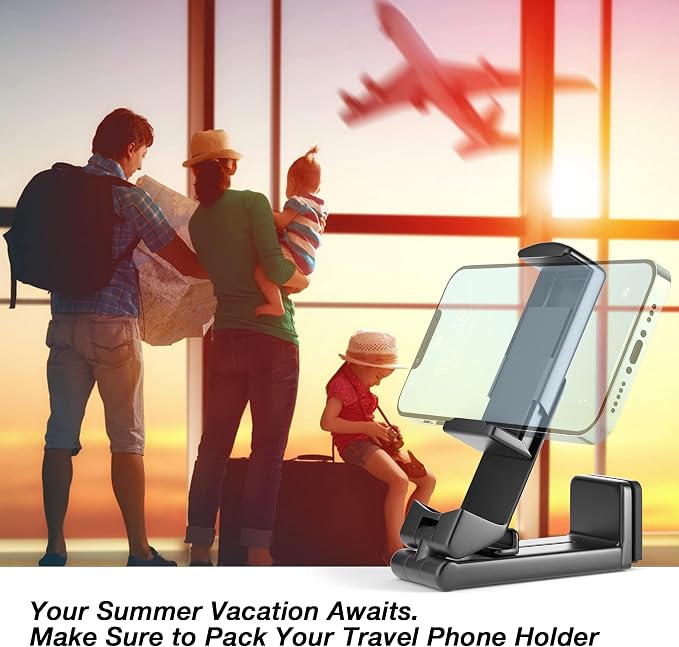 Perilogics Airplane Phone Holder Mount Universal in Flight Hands Free Viewing with Multi-Directional Dual 360 Degree Rotation (Black/Lavender) - Image 8