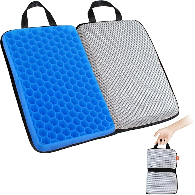 Travel Seat Cushion for Comfort Foldable Airplane Seat Cushion for Airpline, Truck, Stadium, Office,Wheelchair (Grey) by ABetterDayStartsHere