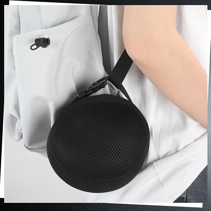 Shinylin 1 Pack Black Neck Pillow Travel Case Compact Carrying Case Bag for Airplane Train Journey Quick Release Clasp Attaches to Luggage (Pillow Not Included) - Image 3