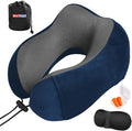 Airplane Pillow, Travel Neck Pillow with Memory Foam - Adjustable Buckle & Machine Washable Cover for Neck Support, Includes Eye Mask & Ear Plugs(Blue) by WeiTrust