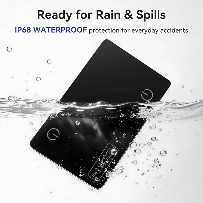Wallet Tracker Card Compatible with Apple Find My iOS only | 0.07in Slim Wallet Finder, IP68 Waterproof, Tracking Card for Wallet, Luggage Tag, Passport & Purse, Wireless Rechargeable - Image 5