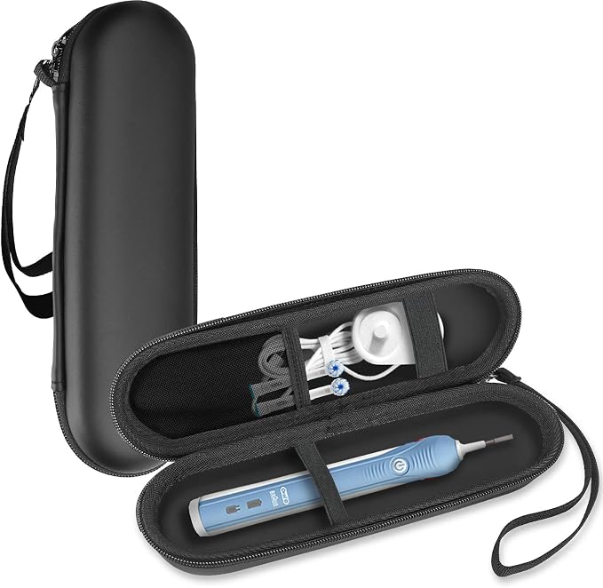 ProCase Toothbrush Travel Case for Oral-B & Sonicare -Black | Fits Oral-B Pro/IO Series & Sonicare, Hard EVA Cover, Storage Bag Holder with Mesh Pocket by ProCase