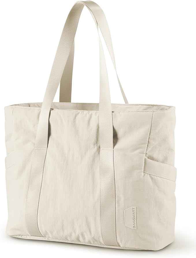 BAGSMART Tote Bag for Women, Tote Bag with Zipper Work Tote with Compartments Nurse Shoulder Hanbag for Travel, Gym by BAGSMART