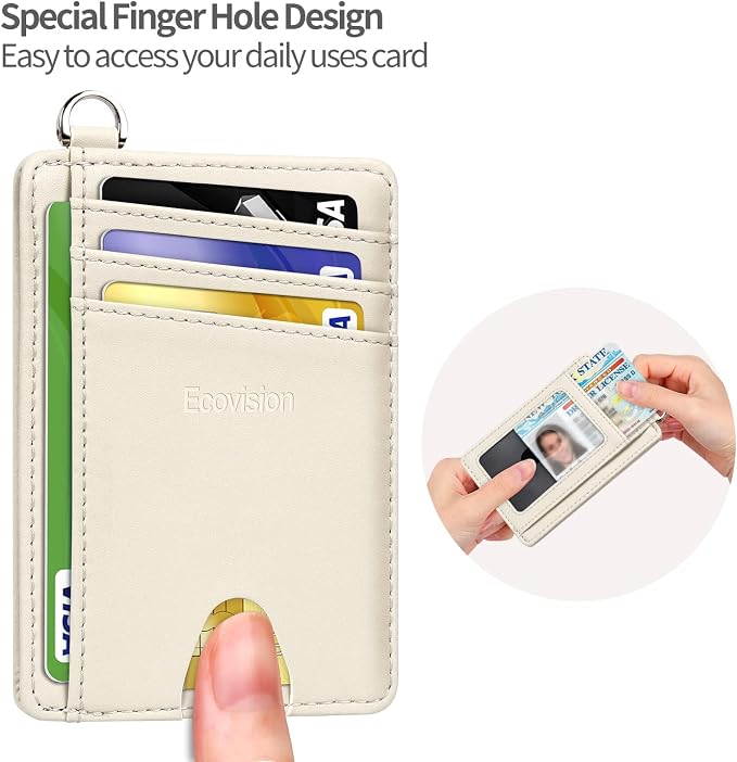 Slim Minimalist Front Pocket Wallet, RFID Blocking Credit Card Holder Wallet with Detachable D-Shackle for Men Women - Image 6