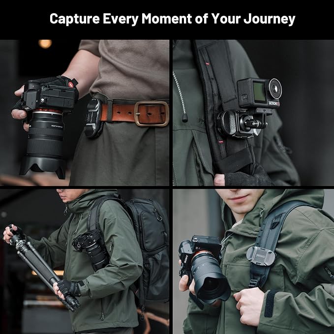 PGYTECH 2026 New Version Beetle Camera Clip V2 (Only Clip) Backpack Clip | Quick Release System for Sony/Nikon/Fuji/Action Cameras, Arca-Swiss Compatible, Instant Mounting & Hands-Free Shooting - Image 4