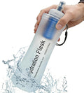 AXEN Collapsible Water Bottle with Filter System, Soft Hydration Flask for Trail Running, Camping, Hiking, Cycling, 1L Clear by AXEN